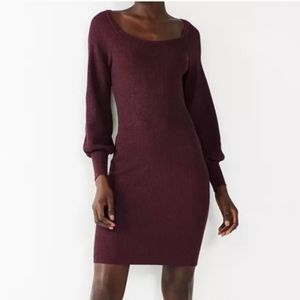 NINE WEST Burgundy sweater dress